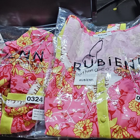 NWT Rubienn Boutique Vibrant Pink and Yellow Dress S/M/L - Picture 8 of 14